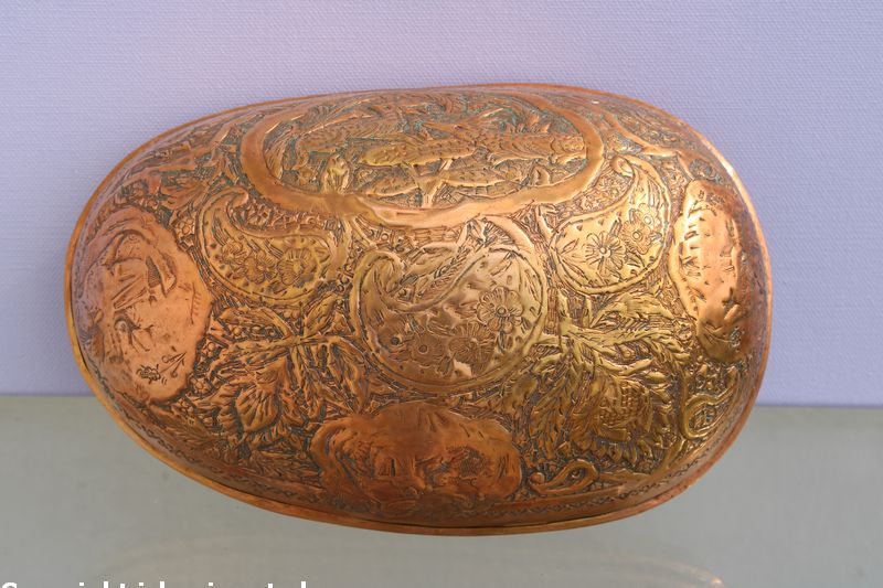 Persien: Antike Bettelschale - "Kashkul" genannt, aus Kupfer – Bild 2