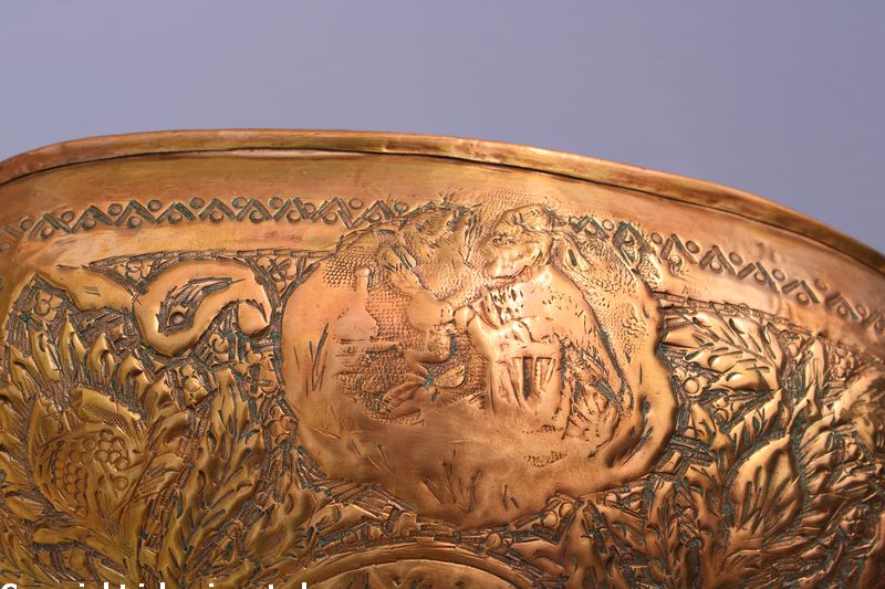 Persien: Antike Bettelschale - "Kashkul" genannt, aus Kupfer – Bild 8